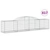 vidaXL Gabionkurver buede 17 stk 300x50x60/80 cm galvanisert jern