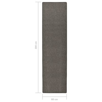 vidaXL Teppeløper med sisal utseende antrasitt 80x300 cm