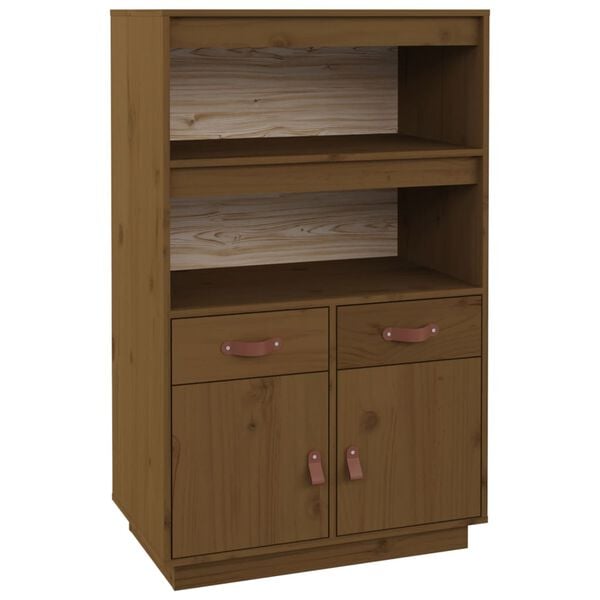 vidaXL Highboard honningbrun 67x40x108,5 cm heltre furu