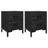 vidaXL Nattbord 2 stk svart 36x30x45 cm heltre furu