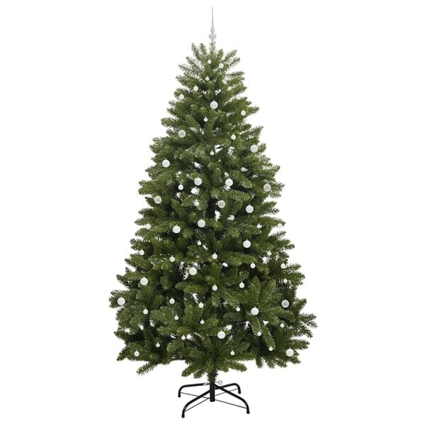 vidaXL Kunstig juletre med 300 LED gr&oslash;nn 300 cm PVC og metall