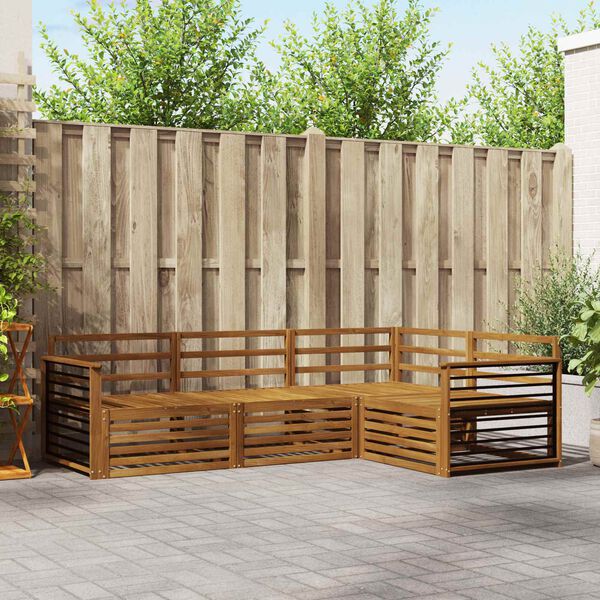 vidaXL Utend&oslash;rs sofa-sett 4 pcs Naturlig Solid akasietre