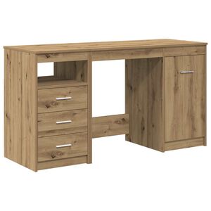 vidaXL Skrivebord med skap artisan eik konstruert tre