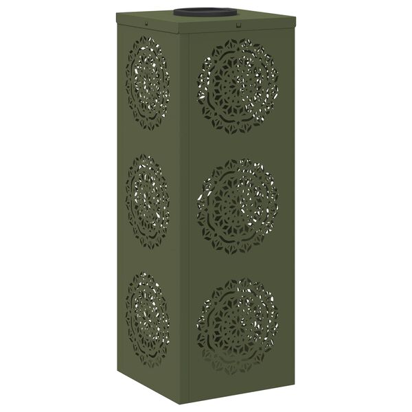 vidaXL Solenergi LED stibelys 2 pcs Olivengr&oslash;nn Kaldvalset st&aring;l