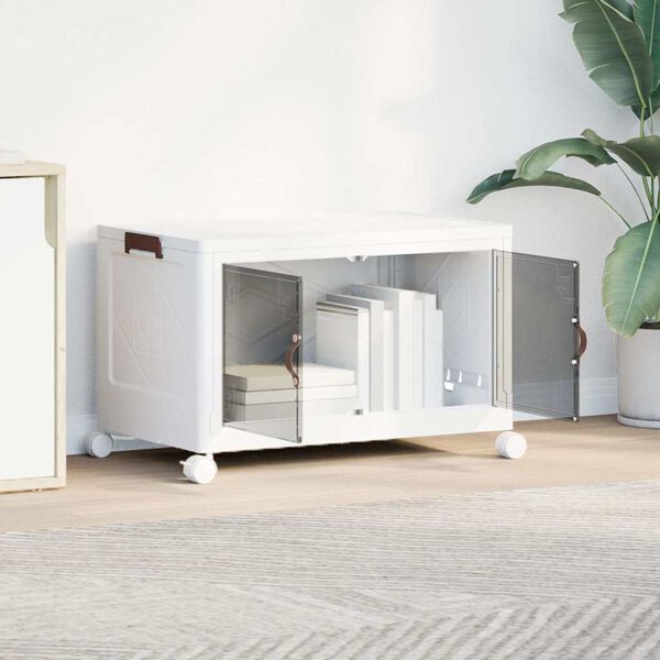 vidaXL Oppbevaringsboks stablebar med hjul 75 L 64x40x41 cm