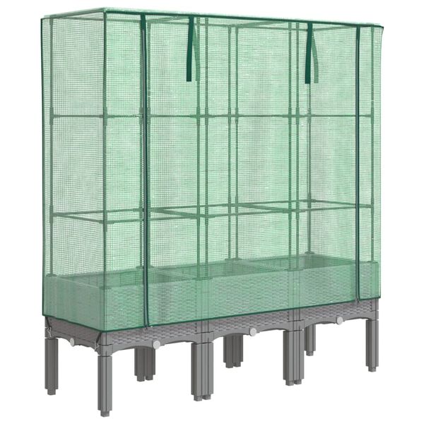 vidaXL H&oslash;yseng med drivhustrekk rottingutseende 120x40x140 cm