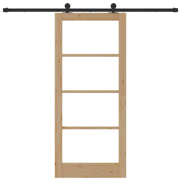 vidaXL Skyved&oslash;r ORKDAL Naturlig 86 x 198,5 cm Massivt furutre og glass