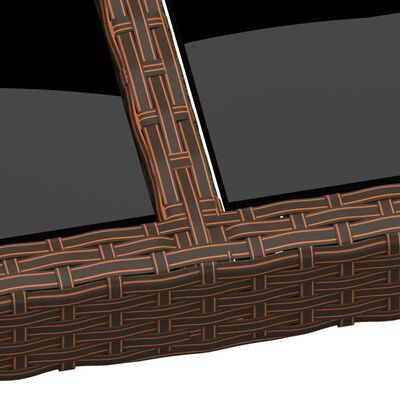 vidaXL Hagebord med glassplate brun 200x150x75 cm rotting