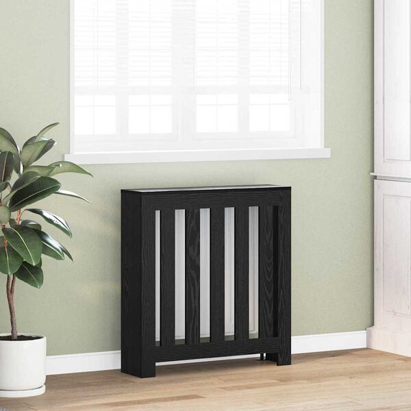 vidaXL Radiator Deksel Svart Eik 78 x 20 x 82 cm Konstruert tre