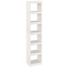 vidaXL Bokhylle/romdeler hvit 40x30x199 cm heltre furu