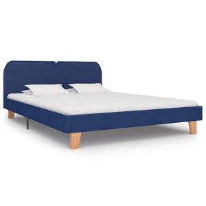 vidaXL Sengeramme uten Madrass Bl&aring; Stoff 150x200 cm
