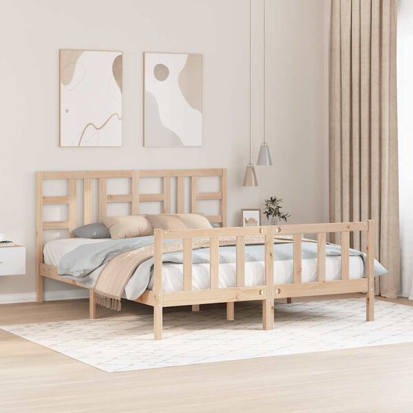 vidaXL Sengeramme uten madrass 160x200 cm heltre furu