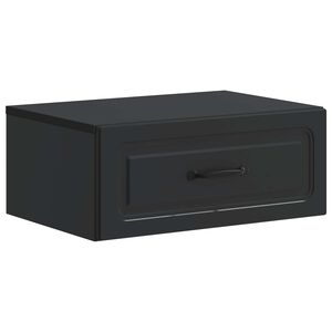 vidaXL Vegghengt Nattbord Svart 49 x 34,5 x 20 cm Konstruert tre