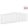 vidaXL Gabionkurver buede 15 stk 400x50x100/120 cm galvanisert jern
