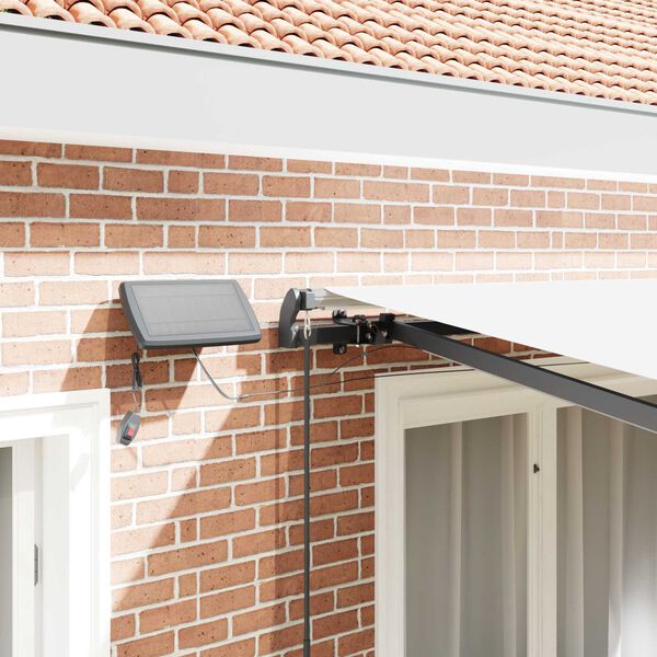 vidaXL Innvendbar Markise med LED -stripelys Hvit 300 x 250 cm stoff