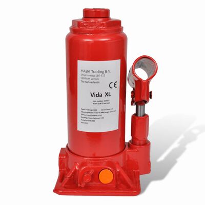 vidaXL Hydraulisk flaskejekk 5 tonn rød billøft