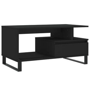 vidaXL Salongbord svart 90x49x45 cm konstruert tre