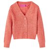 Cardigan for barn strikket medium rosa 128