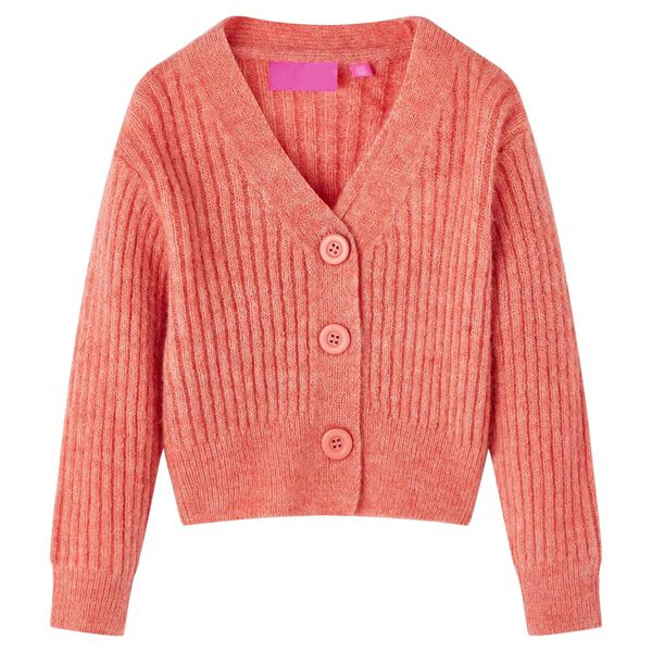 Cardigan for barn strikket medium rosa 128