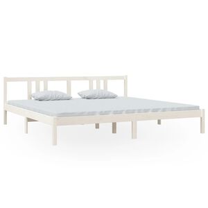 vidaXL Sengeramme hvit heltre 200x200 cm