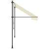 vidaXL Uttrekkbar markise kremhvit 350x150 cm stoff og st&aring;l