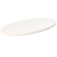 vidaXL Bordplate hvit 60x30x2,5 cm heltre furu oval