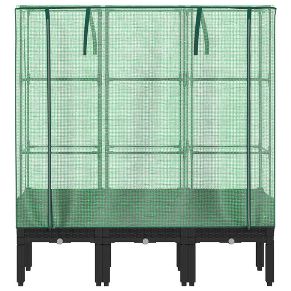 vidaXL H&oslash;yseng med drivhustrekk rottingutseende 120x40x140 cm