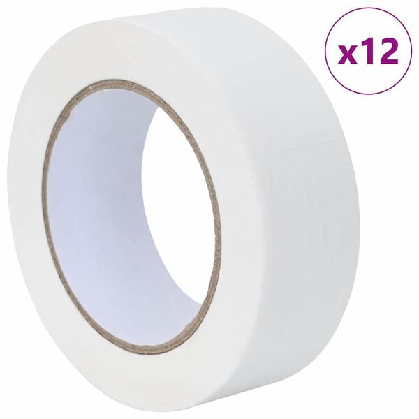 vidaXL Maler Maskeringstape 12 pcs Hvit 38mm x 50m Papir