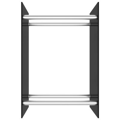 vidaXL Vedstativ svart 40x35x60 cm glass
