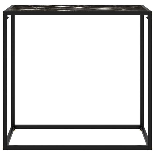 vidaXL Konsollbord svart 80x35x75 cm herdet glass