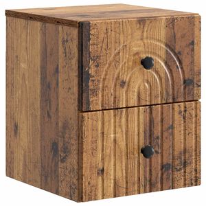 vidaXL Vegghengt Nattbord Gammelt tre 33 x 34,5 x 40 cm Konstruert tre