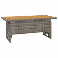 vidaXL Hagebord grå 100x50x43/63 cm heltre akasie og polyrotting