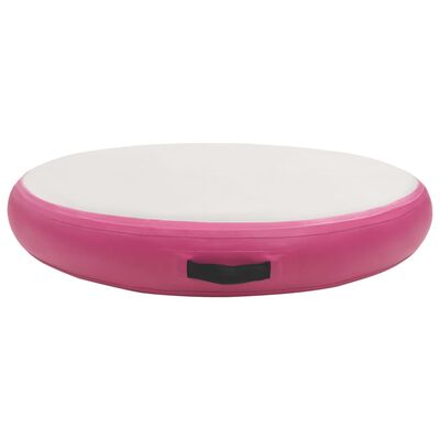 vidaXL Oppblåsbar gymnastikkmatte med pumpe 100x100x10 cm PVC rosa