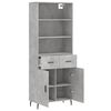 vidaXL Highboard betonggr&aring; 69,5x34x180 cm konstruert tre