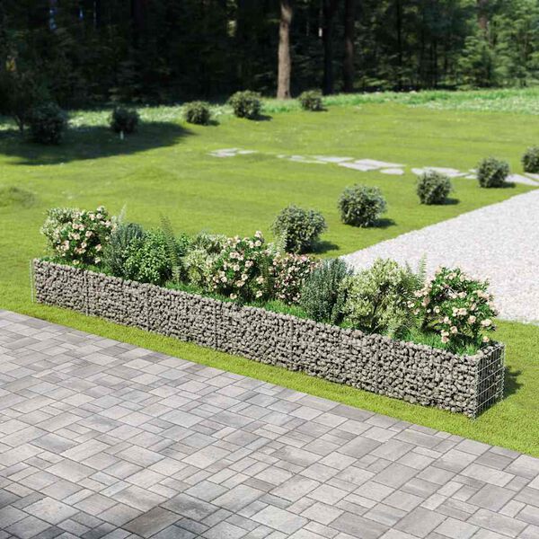vidaXL Gabion h&oslash;ybed galvanisert st&aring;l 540x50x50 cm