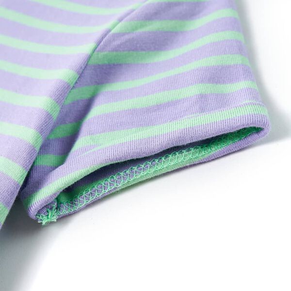 T-skjorte for barn stripedesign knallmynte 116