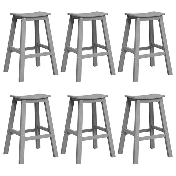 vidaXL Hage bar sett 6 pcs Lysegrå HDPE