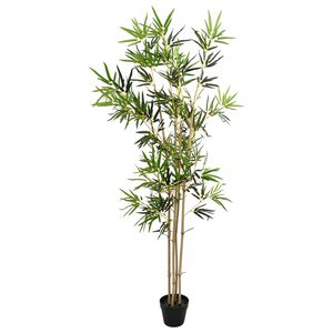 vidaXL Kunstig Bambustre Gr&oslash;nn 75,5 x 18 x 175 cm Stoff og Bambus