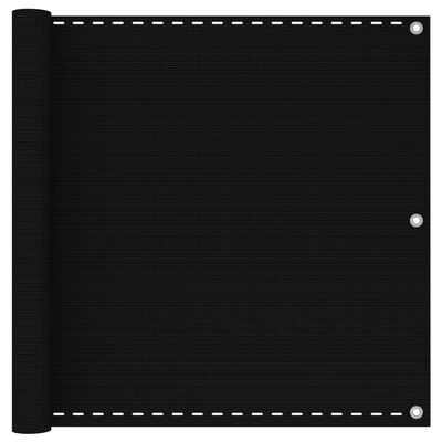 vidaXL Balkongskjerm svart 90x400 cm HDPE