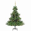 vidaXL Nordmann kunstig juletre med LED og kulesett gran gr&oslash;nn 180 cm