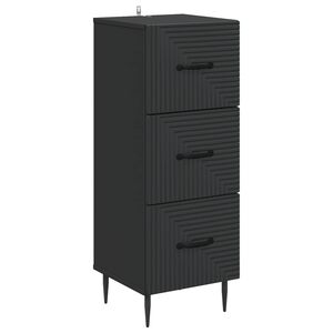 vidaXL Skuffeskap Svart 33 x 34,5 x 89,5 cm Konstruert tre