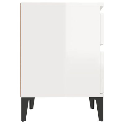 vidaXL Nattbord høyglans hvit 40x35x50 cm