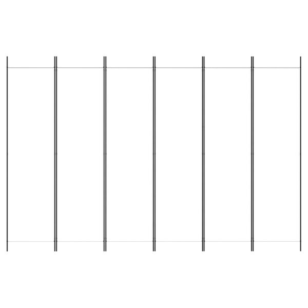 vidaXL Romdeler 6 paneler hvit 300x200 cm stoff