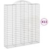vidaXL Gabionkurver buede 13 stk 200x50x220/240 cm galvanisert jern