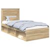 vidaXL Sengestamme med skuff Sonoma eik 75 x 190 cm Massiv furu