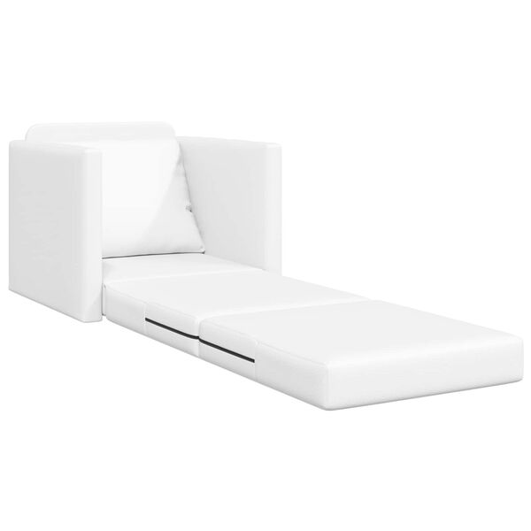 vidaXL Sammenleggbar Sofa seng Hvit 74 x 77 x 81 cm PVC