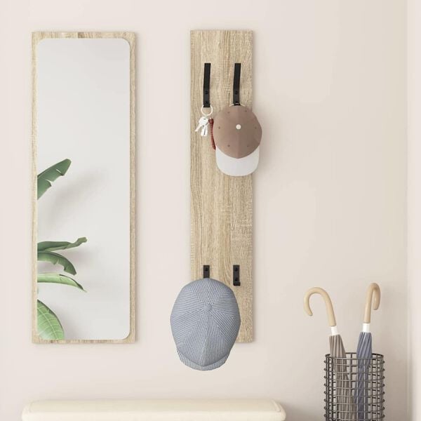 vidaXL Vegghengt kleshenger Veggmontert Sonoma eik 20 x 1.5 x 100 cm