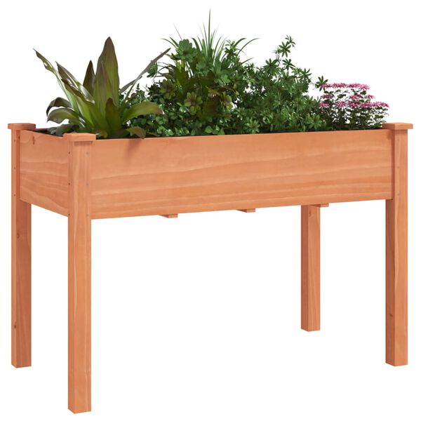 vidaXL Plantekasse med foring brun 118x59x76 cm heltre gran