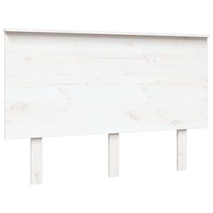 vidaXL Sengegavl hvit 124x6x82,5 cm heltre furu