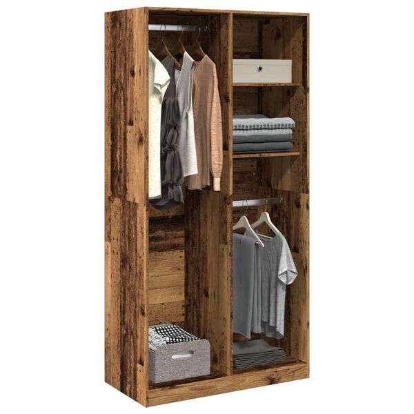 vidaXL Garderobe gammelt tre 100x50x200 cm konstruert tre